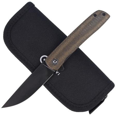 CIVIVI Knife Bo Dark Green Micarta, Black Stonewashed Nitro-V by Brad Zinker (C20009B-6)