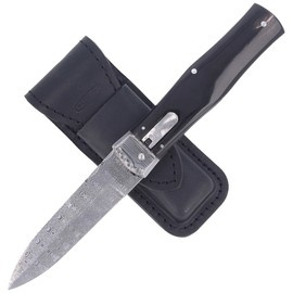 Mikov Predator Panther Buffalo Horn, Damascus PMC27 Knife (241-DR-1/PANTHER)