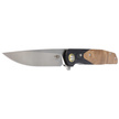 Bestech Ascot Black Carbon Fiber/G10 Lightburl Wood, Satin 14C28N Knife (BG19D)