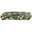 Herbertz CJH Knife with 3D Skulls/Hemp Leaves Print, Colorful 420 (581712)