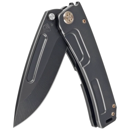 Medford Marauder-H D/P Knife, Black DLC Titanium, Bronze HW/Clip, DLC S45VN by Greg Medford (MK0454PD-30PV-T1C1-BP)