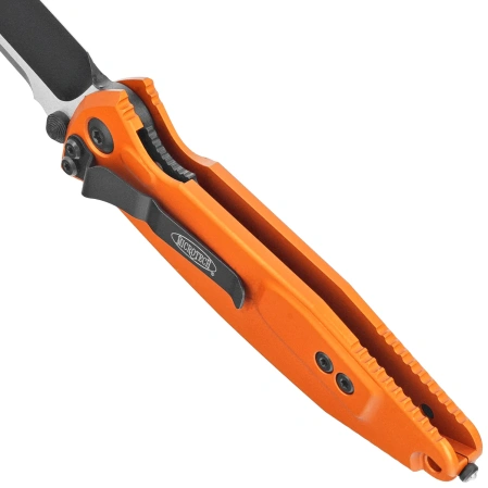 Nóż składany Microtech Socom Elite S/E-M Orange Tangerine Aluminum, Black M390MK by Tony Marfione (160-1OT)