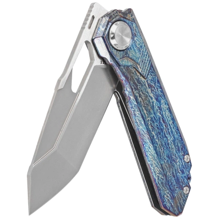 Remette RT-Peregrine Falcon Knife Thunder Lightning Titanium, Hand Grinding Pearlescent M390 (RTT1-T)