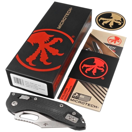 Microtech Stitch Ram-Lok S/E Knife Black Fluted G10, Stonewashed P/S M390MK by Borka Blades and Tony Marfione (169RL-11FLGTBK)