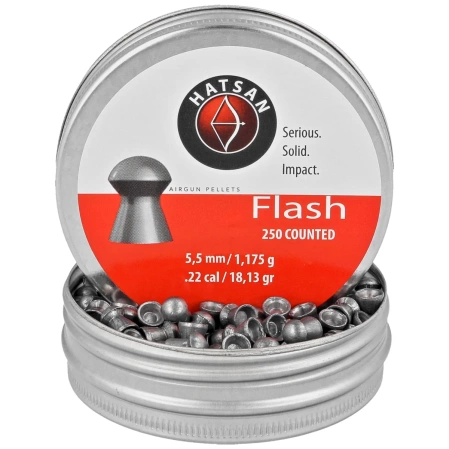 Hatsan Flash .22/5.5mm AirGun Pellets, 250 psc 1.175g/18.13gr