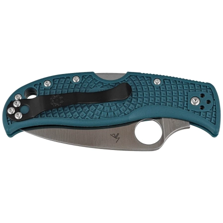 Spyderco LeafJumper Blue Lightweight FRN, Satin Plain K390 by Sal Glesser (C262PBLK390)
