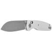 Kubey Breeze Knife White G10, Stonewashed 14C28N by Caleb Waltman (KU288E)