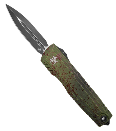 Nóż automatyczny OTF Microtech Luminary ZBP D/E Signature Outbreak Aluminium, Black Stonewashed M390MK by Tony Marfione (1270-1OBSD)