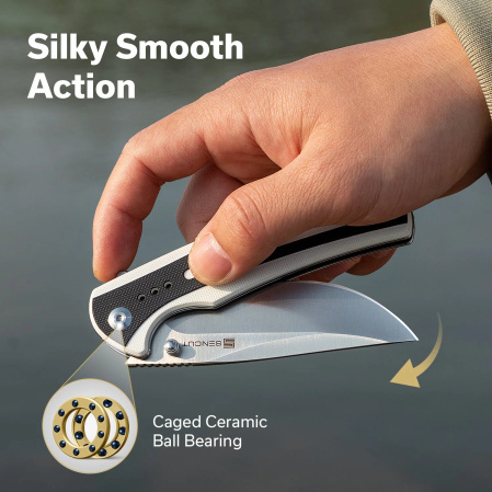 Sencut Regnator Knife White / Black G10, Satin 9Cr18MoV (S24057-3)