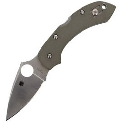 Spyderco Dragonfly Folige Green G-10, Satin Plain V-10 Knife (C28GPFG)