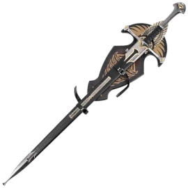 Amont Decor Habitat Fantasia Black Leather Sword, Satin (AM-S0345)