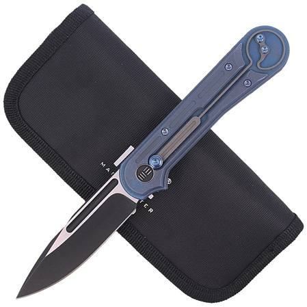 Nóż składany WE Knife Double Helix Blue Titanium, Black Stonewash CPM S35VN (815C)