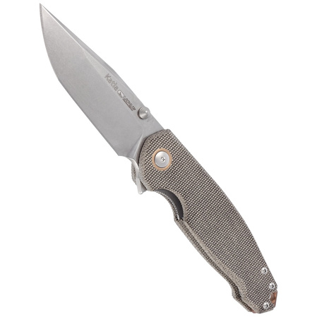 Viper Katla Green Canvas Micarta, Stonewashed M390 by Jesper Voxnæs Knife (V5982CG)