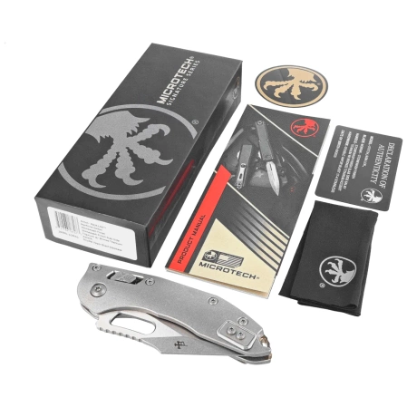 Nóż składany Microtech Marfione Select Stitch Ram-Lok S/E Slab Side Titanium, Ti Bronze HW, Double Vapor Blast M390MK by Borka Blades and Tony Marfione (169RL-10MS1)