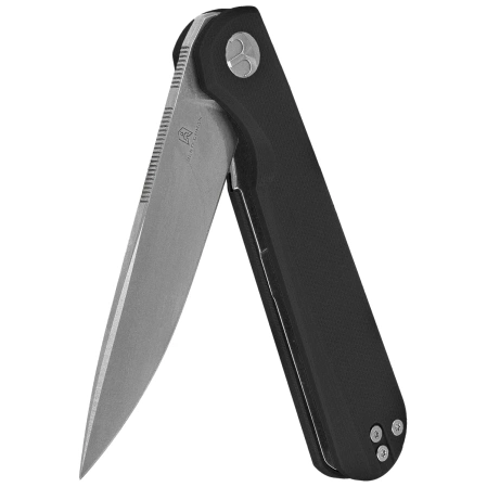 Bestechman Flick Knife Black G10, Satin/Stonewashed D2 by Ostap Hel (BMK13A)