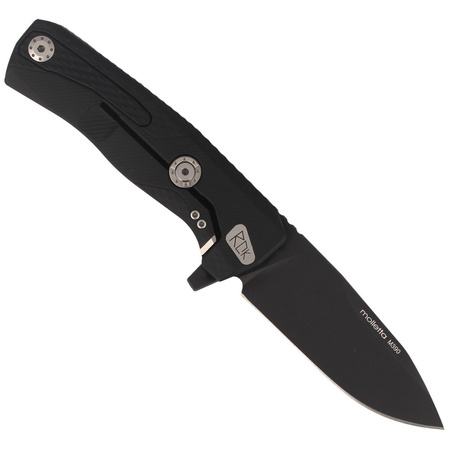 LionSteel ROK Knife Black Aluminum, Black M390 by Molletta (ROK A BB)