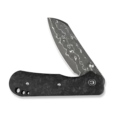Civivi Crabby Knife Shredded Carbon Fiber, Damascus by Ken Onion Jr. (C24055-DS1)