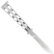 Nóż motylkowy Third Decor Habitat Balisong Silver Stainless Steel, Satin 420 (K2919B)