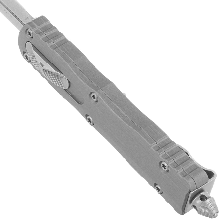 Nóż automatyczny OTF Microtech Dirac D/E Natural Clear Aluminium, Stonewashed M390 by Tony Marfione (225-10NC)