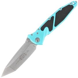 Microtech Socom Elite T/E Knife Turquoise Aluminum, Stonewashed M390 by Tony Marfione (161-10TQ)