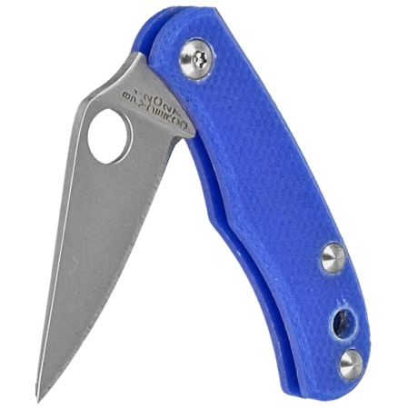 Spyderco Bug Knife Blue G10, Satin 12C27 (C133GBLP)