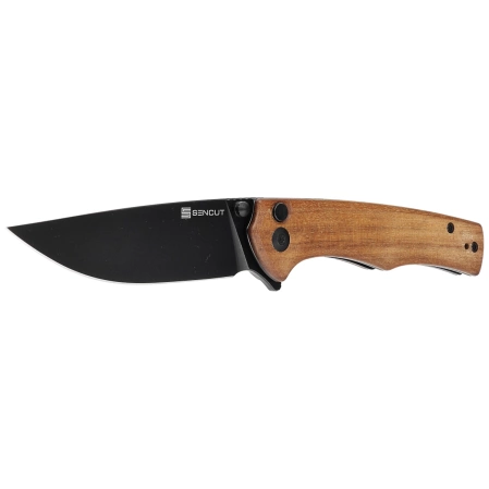 Sencut Crowley Guibourtia Wood, Black Stonewashed D2 knife (S21012-5)