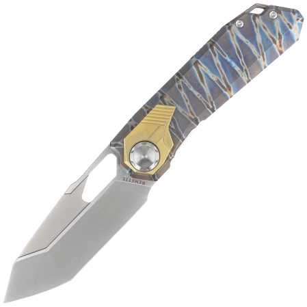 Nóż składany Remette RT-Peregrine Falcon Tiger Stripe/Gold Titanium, Hand Grinding Pearlescent M390 (RTT1-C)