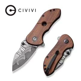 Civivi Gordo Knife Guibourtia Wood, Damascus by Peter Carey (C22018C-DS1)