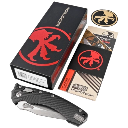 Nóż składany Microtech Amphibian Ram-Lok S/E Black Fluted G10, Stonewashed P/S M390MK by Tony Marfione (137RL-11FLGTBK)