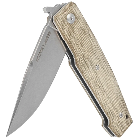 Viper Keeper 2 Green Canvas Micarta, Stonewashed Elmax by Fabrizio Silvestrelli Knife (V6000CG)