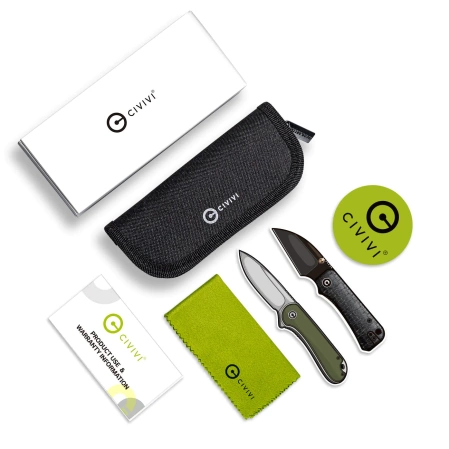 Civivi Knife Baby Banter Wharncliffe Purple Canvas Micarta, Grey Stonewashed Nitro-V by Ben Petersen (C19068SC-2)