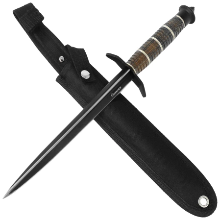 Martinez Albainox Triplex Edge Dagger Aluminium/Wood, Black 3Cr13Mov (32511)