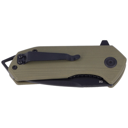 Nóż składany Kubey Campe Green G10, Dark Stonewashed D2 (KU203H)