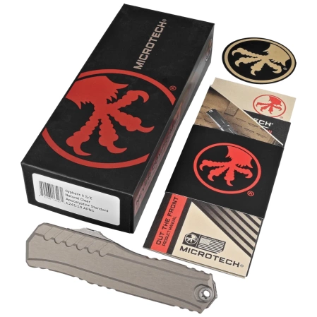 Nóż automatyczny OTF Microtech Cypher II S/E Natural Clear Aluminium, Apocalyptic M390MK by Deryk Munroe i Tony Marfione (1241-10APNC)