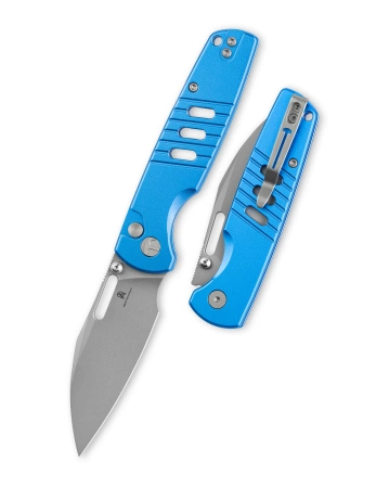 Bestechman Vector Knife Blue Aluminum, Bead Blasting D2 (BMK15D)