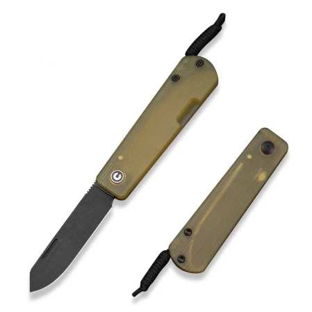 Civivi Slippy Sendy Knife Bead Blasted Yellow Ultem, Black Stonewashed Nitro-V by Ben Petersen (C24075A-1)