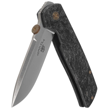 Fox Original Gangster LE No 321/350 Dark Matter Fat Carbon, Satin Elmax by Bob Terzuola Knife (FX-ATC-OG01 CFMC)