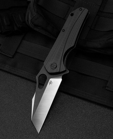 Bestech Operator Knife Black G10, Satin / Black Stonewashed D2 (BG36A)