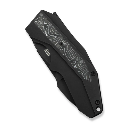 Nóż składany WeKnife Coral Black Titanium/Aluminium Foil Carbon Fiber, Black Stonewashed CPM 20CV by Gustavo T. Cecchini (WE24044-1)