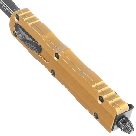 Nóż automatyczny OTF Microtech Dirac D/E Tan Aluminium, Black M390 by Tony Marfione (225-1TA)