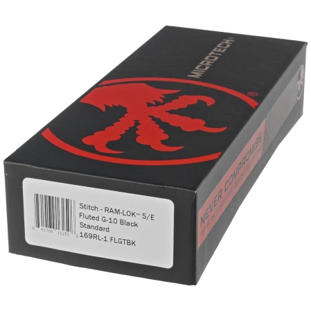 Microtech Stitch S/E Knife Fluted Black G10, Black / Satin M390MK by Sebastijan Berenji and Tony Marfione (169RL-1FLGTBK)