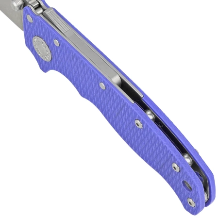 Demko AD20.5 Shark Foot Knife Blue #2 G10, Stonewashed CPM 20CV by Andrew Demko (205-20CV-BLUG10-SF)