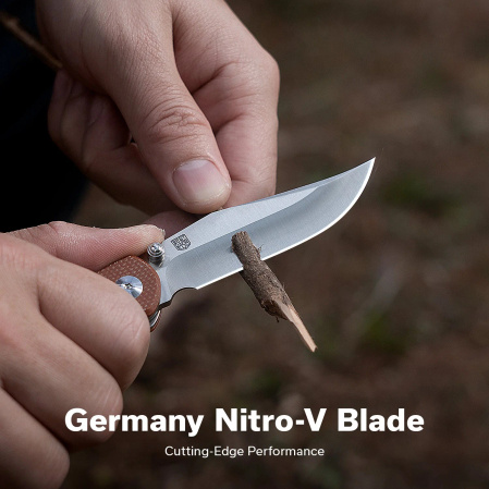 Civivi Clingman Knife Brown Canvas Micarta, Satin Nitro-V by Taylor Martin Best Damn EDC (C23065-3)