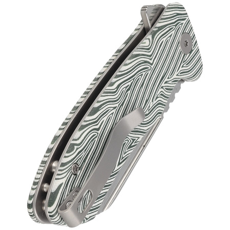 Nóż składany Kubey Creon White/Green G10, Damascus (KU336A)