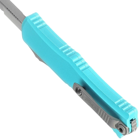 Nóż automatyczny OTF Microtech Hera II Mini Bayonet Turquoise Aluminium, Stonewashed M390MK by Tony and Sean Marfione (1701M-10TQ)