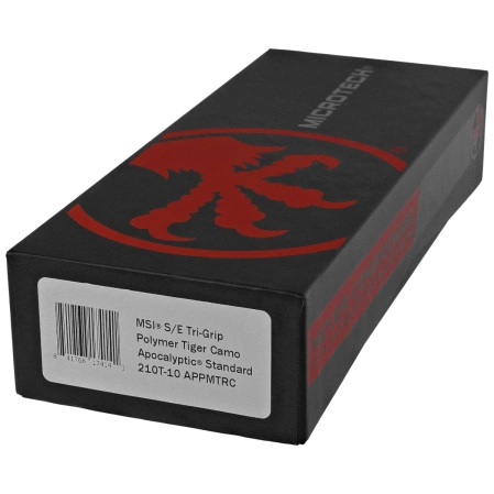 Nóż składany Microtech MSI S/E Ram-Lok Tiger Stripe Camo Tri-Grip Polymer, Apocalyptic M390MK by Tony Marfione (210T-10APPMTRC)