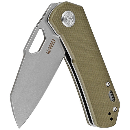 Kubey Knife Duroc Dark Green G10, Bead Blasted AUS-10 by Colin Maisonpierre (KU332G)