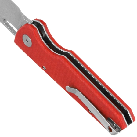 Bestechman Guardian Knife Red G10 w/ Carbon Fiber Pattern, Satin D2 (BMK11C)