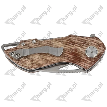 Bestech Knife Riverstone Natural Canvas Micarta, Satin 154CM by Frank Grissom (BL03E)