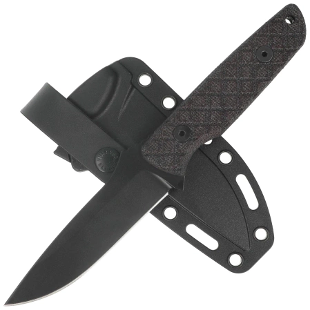 Spartan Blades Alala Knife Black Canvas Micarta, Black 1095 Cro-Van by Curtis Iovito (SBSL004BKBK)